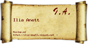 Ilia Anett névjegykártya